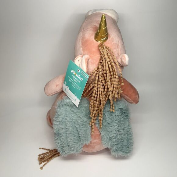 Pillowfort Unicorn 3 Lb Weighted Plush Stuffed Throw Pillow Pegasus Pink 20” NWT - Picture 6 of 12